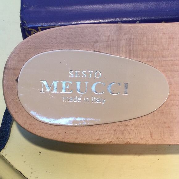 Sesto Meucci tan wood sandals 8/38 - Picture 3 of 5